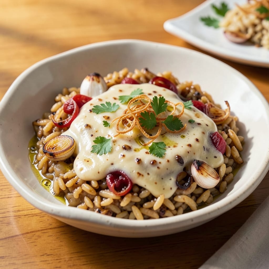 Asiago Rice Recipe: Creamy Parmesan Crust With Toasted Grain Crunch