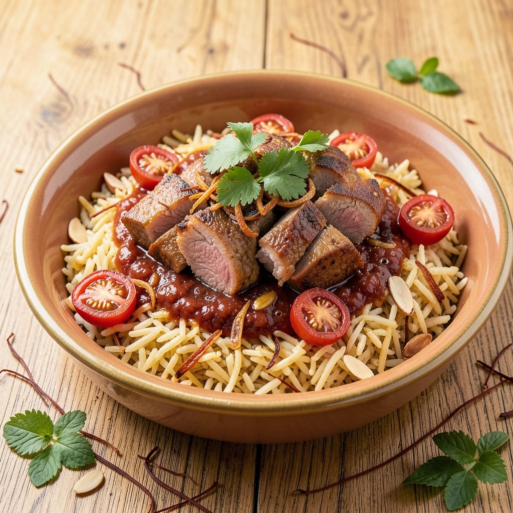 Arabic Kabsa Rice Recipe: Spiced Lamb and Saffron Fragrance in One Pot