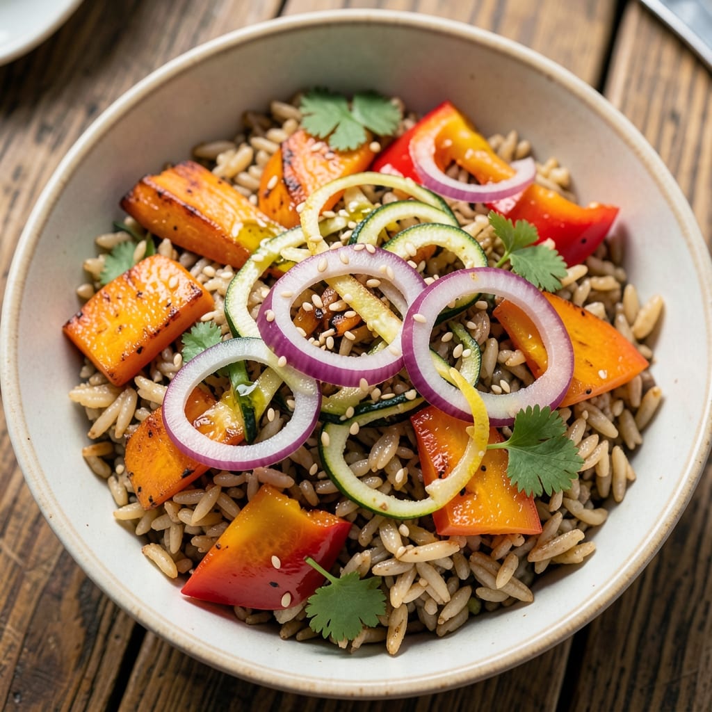 Amy's Brown Rice and Vegetable Bowl Recipe: Nutty Grain and Crisp-Topped Harmony