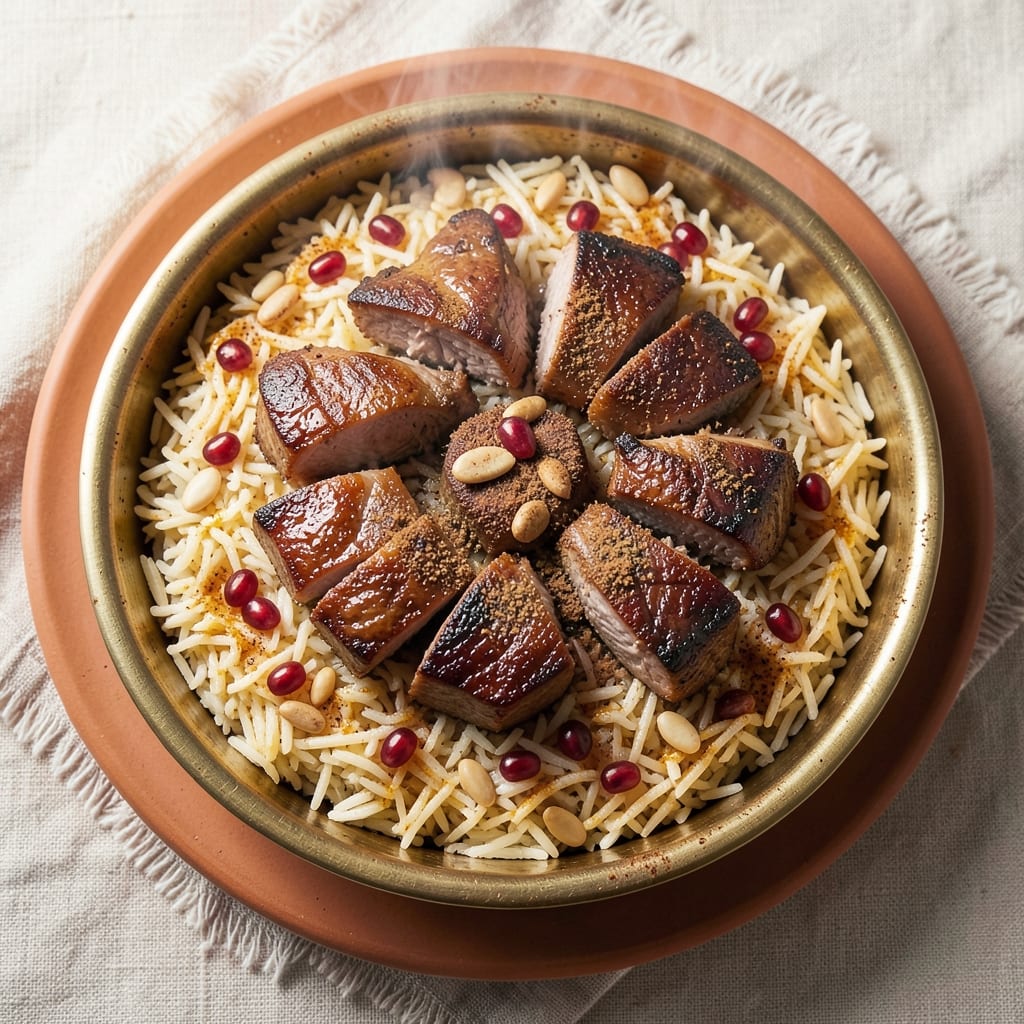 Arabic-Style Rice with Lamb Meat Recipe: Fragrant Saffron and Spice-Perfect Pairing
