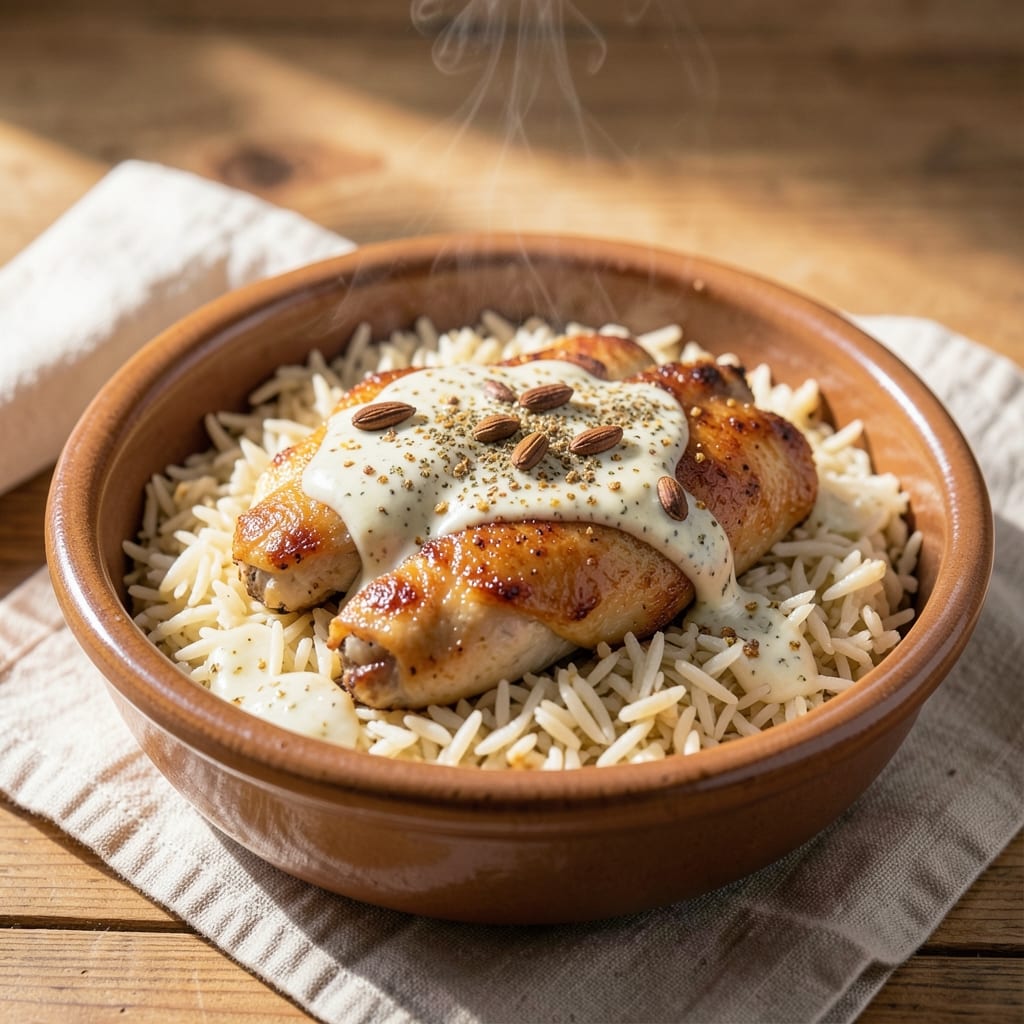 Afghani Chicken and Rice Recipe: Fragrant Cardamom-Cinnamon Pilaf with Tender Spiced Meat