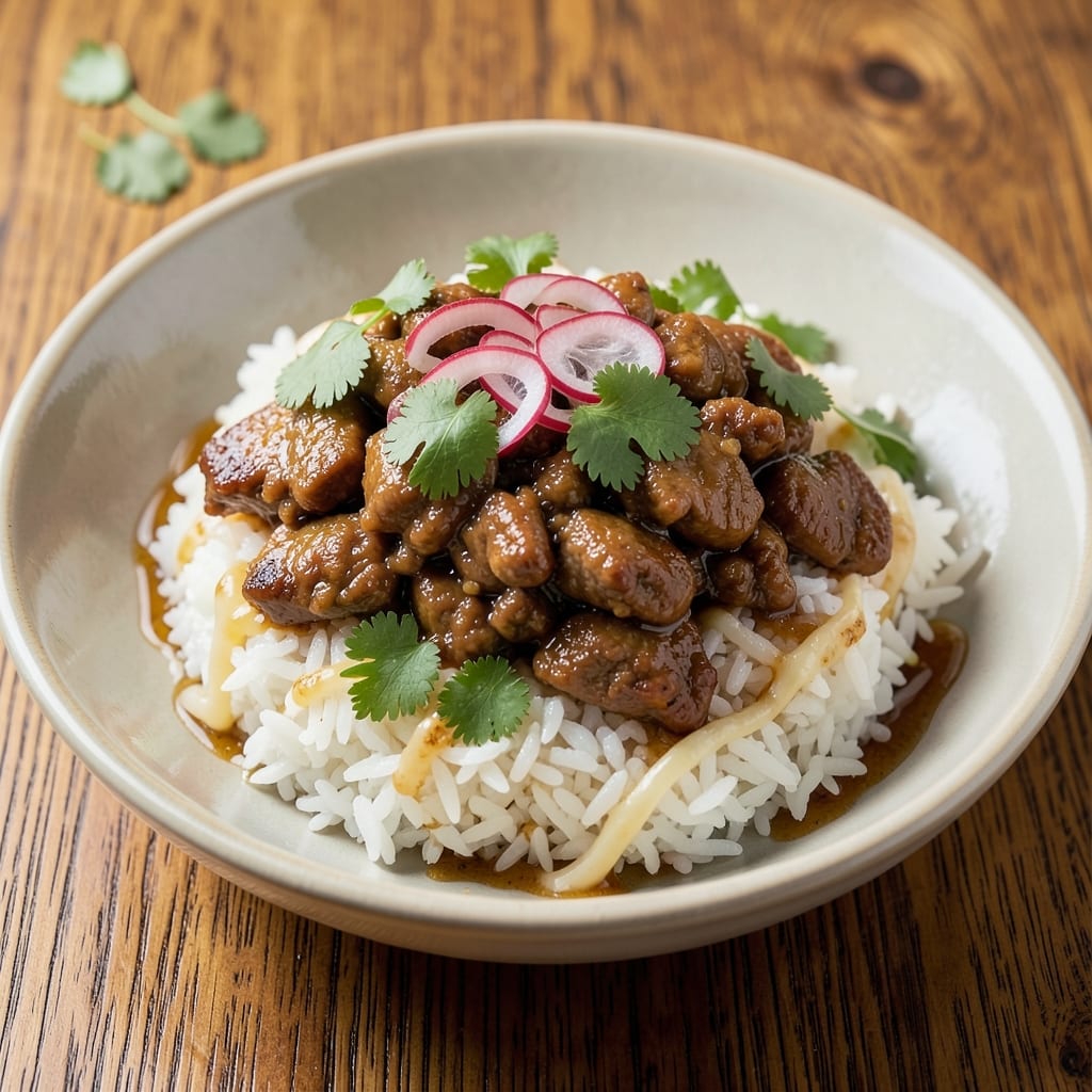Asian Ground Beef and Rice Recipe: Fragrant Coconut-Jasmine Pilaf with Toasted Crunch