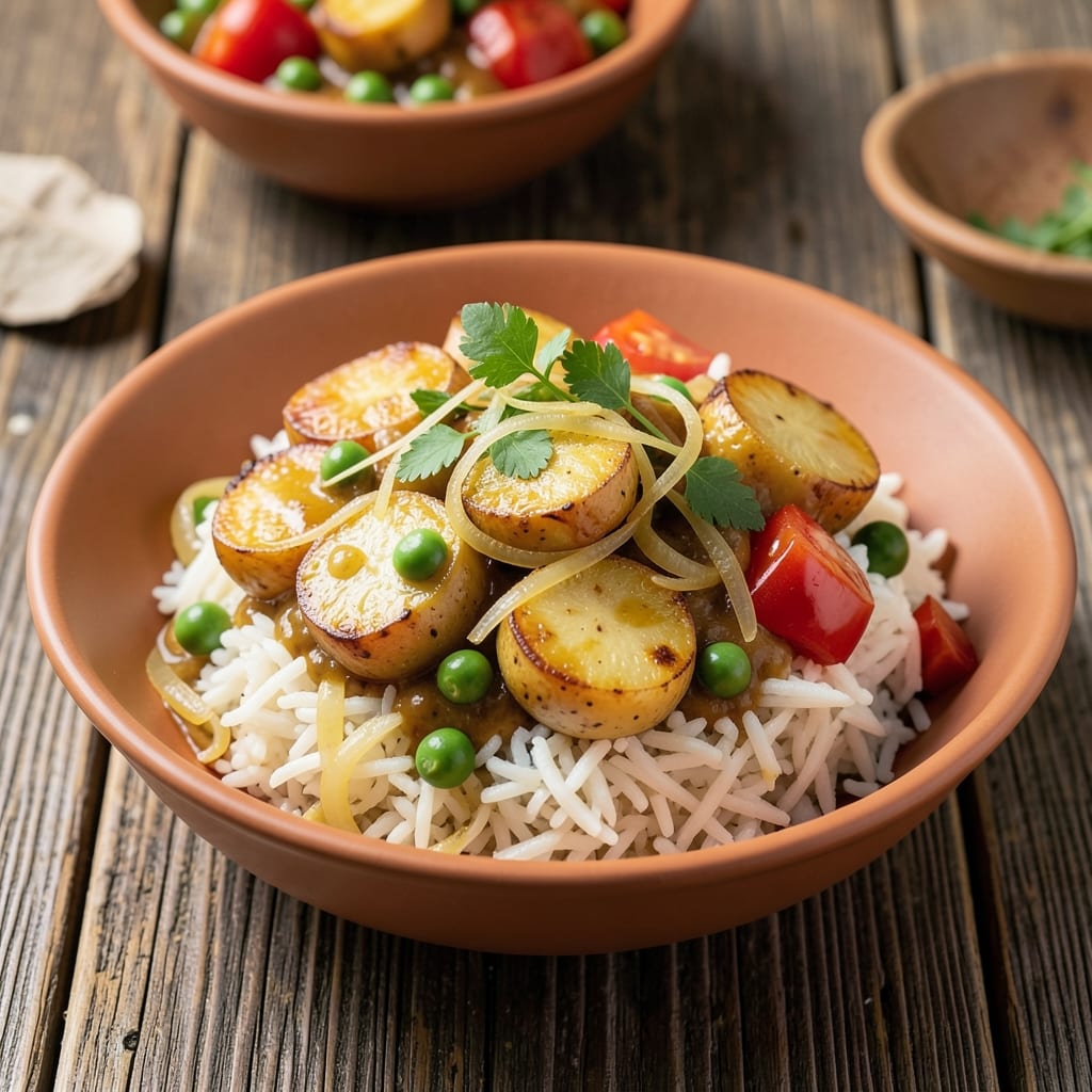 Aloo Matar Rice Recipe: Spiced Potato Peas Pilaf With Aromatic Basmati
