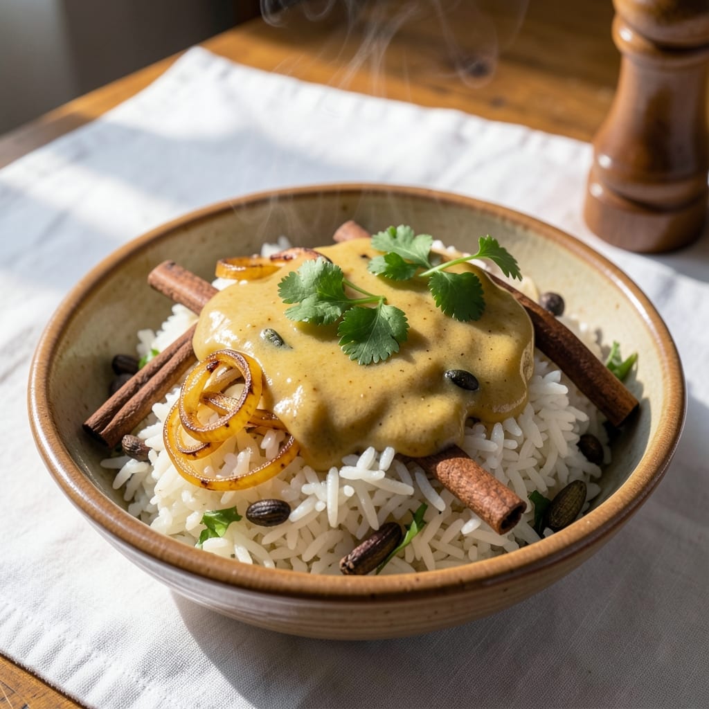Anglo-Indian Coconut Rice Recipe: Fragrant Spice-Infused Pilaf with Toasted Crunch