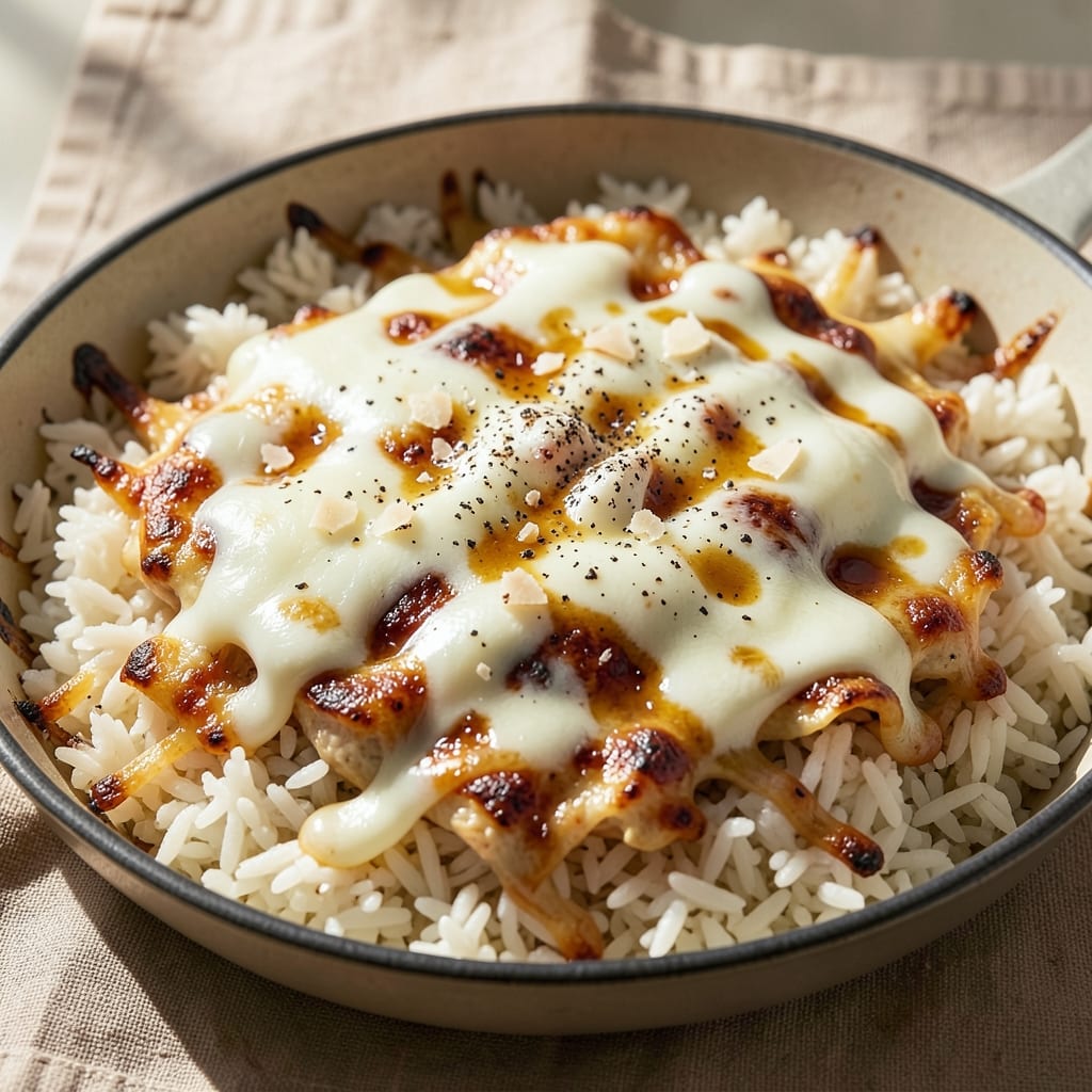 4-Cheese Rice Recipe: Cheesy Crunch and Melty Layers in One Pan