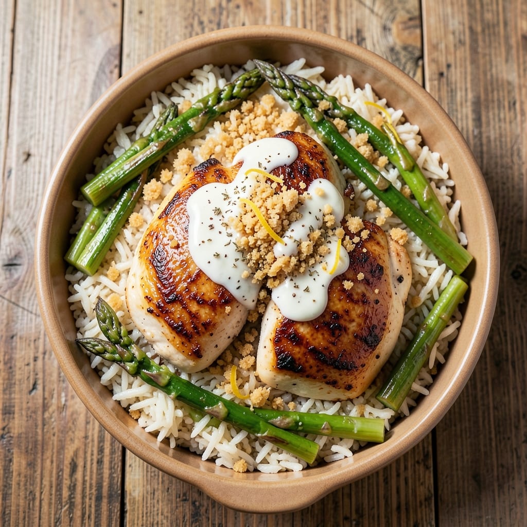 Asparagus Chicken and Rice Casserole Recipe: Golden Crisp Top and Velvety Bites
