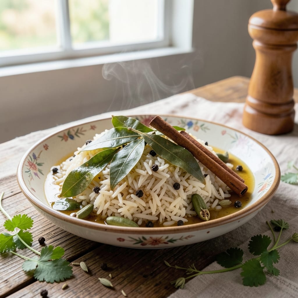 Ajwain Leaves Rice Recipe: One-Pot Fragrant Carom Rice with Toasted Whole Spices
