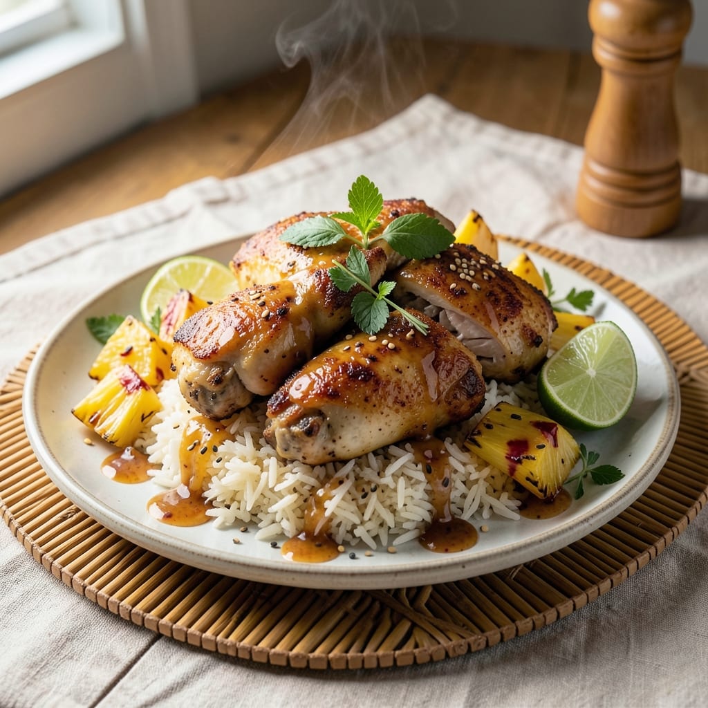 Air Fryer Pineapple Chicken and Rice Recipe: Tropical Crispy Bites with Sweet & Savory Rice