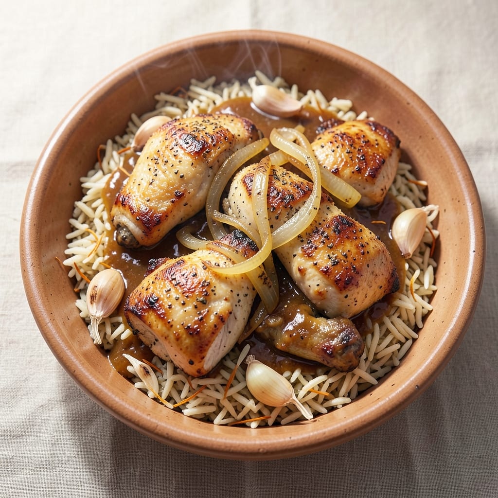 Arab Chicken and Rice Recipe: Saffron-Spiced One-Pot Fragrance