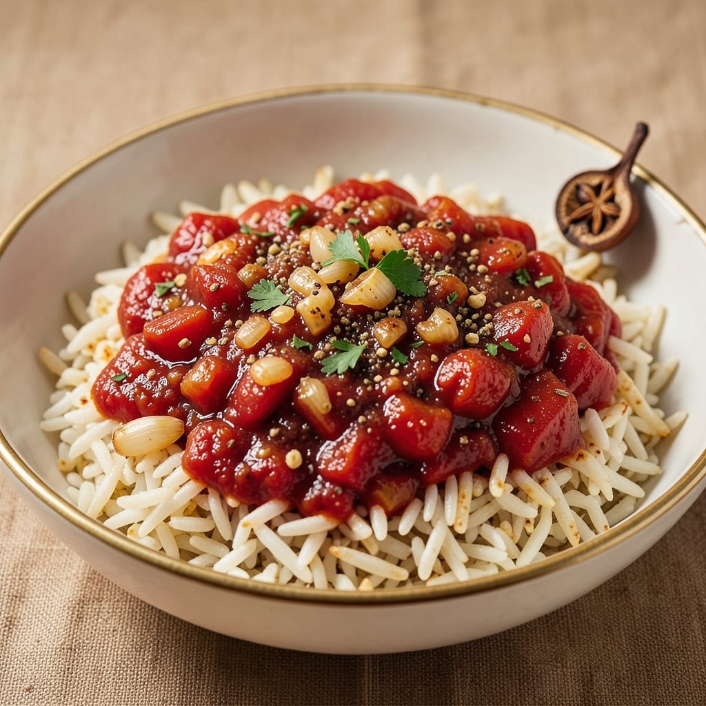 Arabic Red Rice Recipe: Tomato-Spiced Fragrance That Transforms Basmati