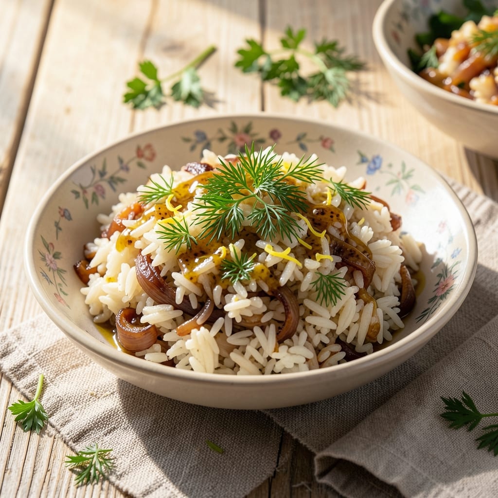 Armenian White Rice Recipe: Fragrant Lemon and Herb Infusion