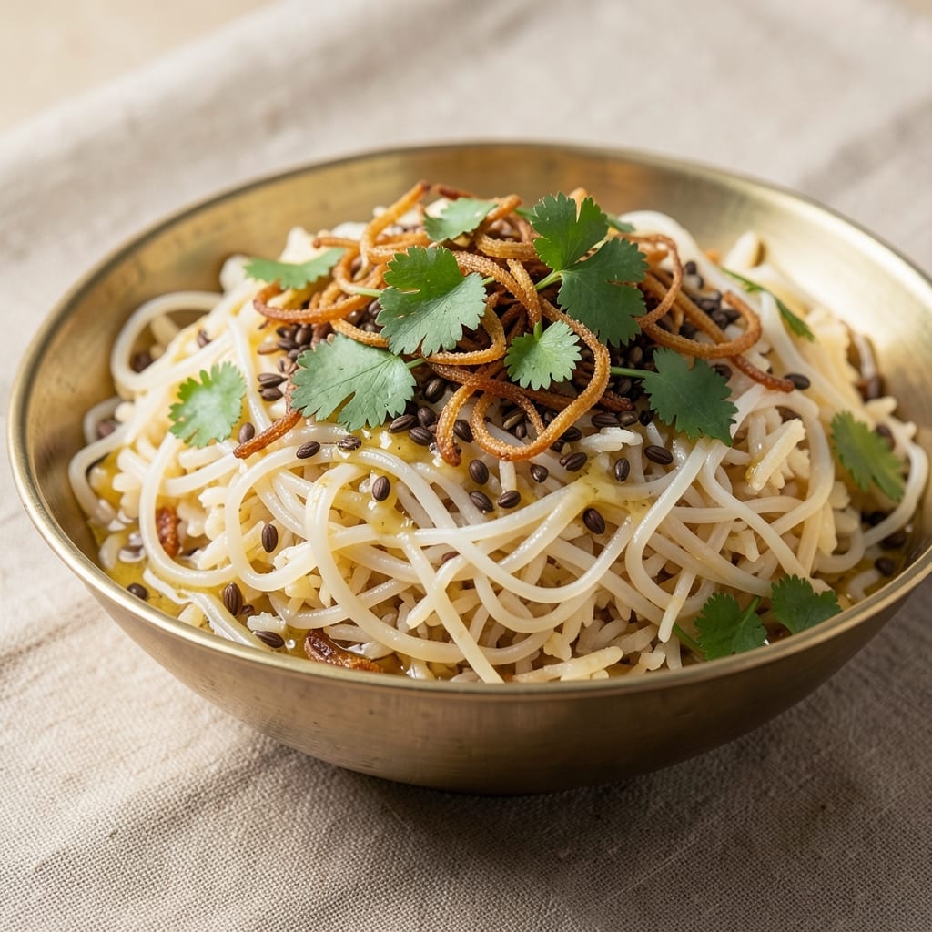 Anil Rice Semiya Recipe: Saffron-Infused Vermicelli with Toasted Spice Crunch