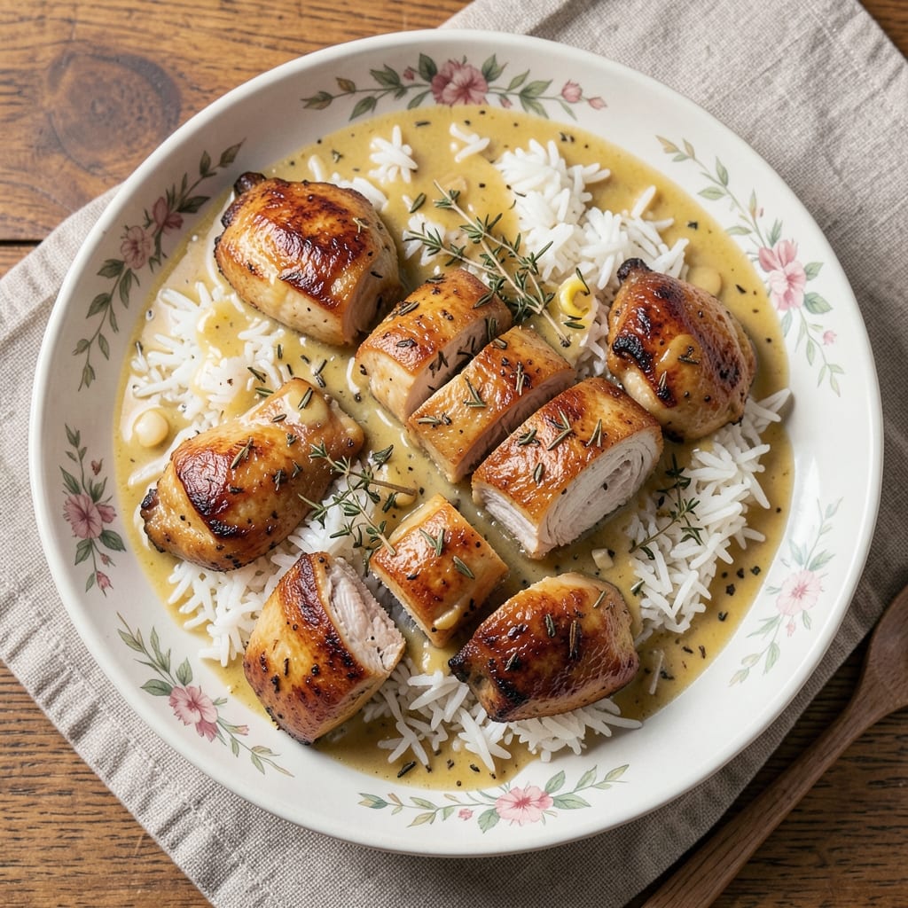 Adels Chicken Over Rice Recipe: Spiced Coconut Crunch with Juicy Pink Centers