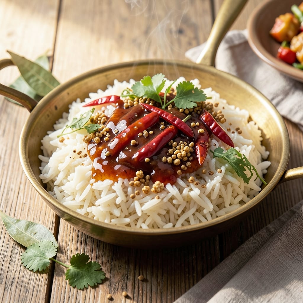 Andhra Tamarind Rice Recipe: Tangy-Sour Spice Bomb With Toasted Rice Crunch