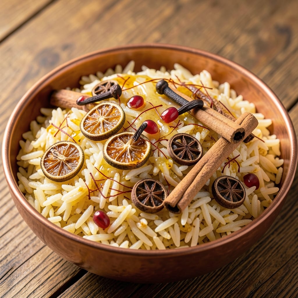 Advieh Rice Recipe: Spiced Saffron Rice With Crispy Toasted Basmati
