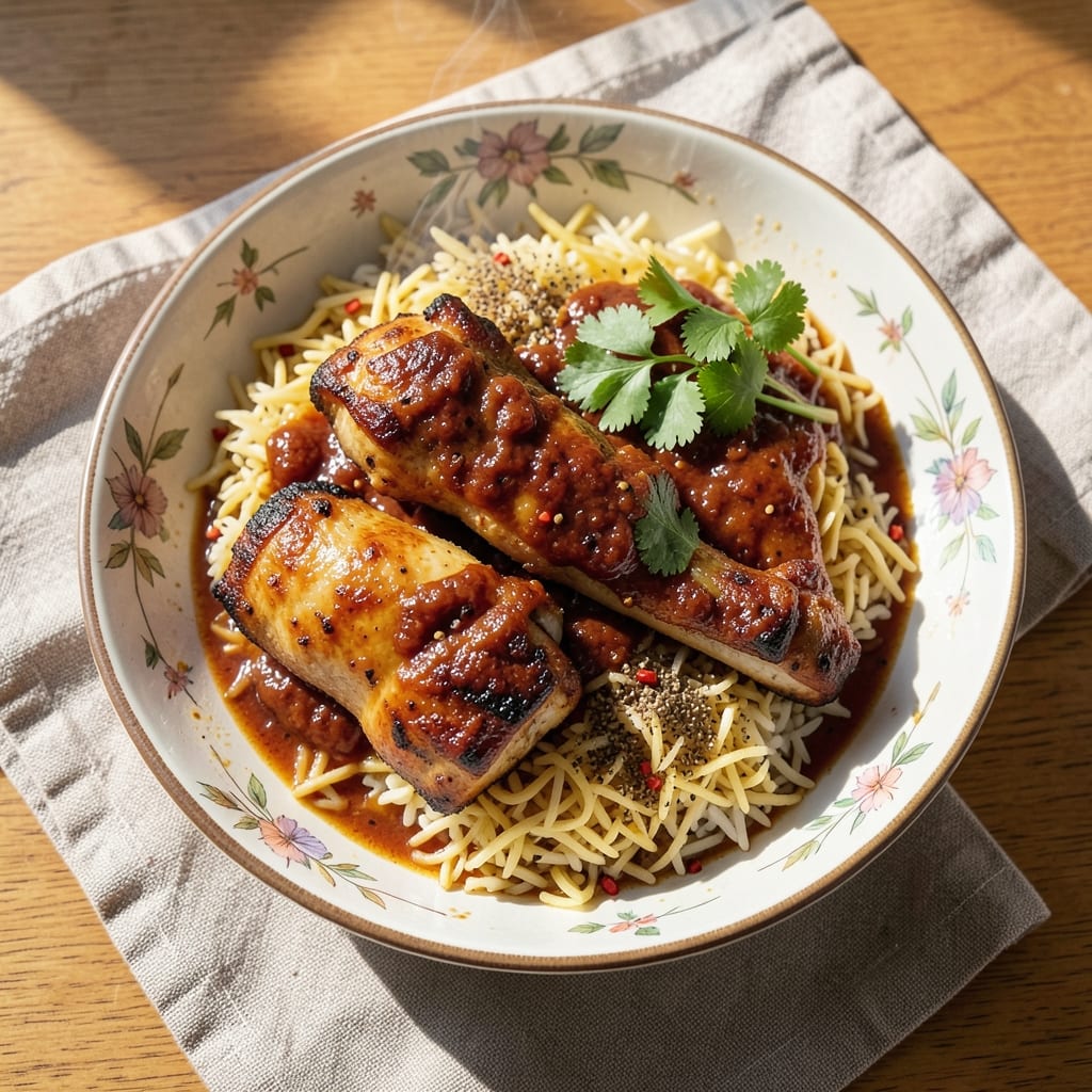 Amba Chicken And Rice Recipe: Tangy Yogurt-Marinated Tender Bites