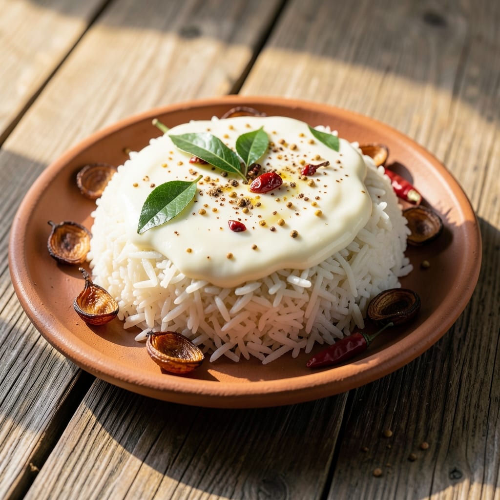 Andhra Curd Rice Recipe: Tangy Yogurt Base with Toasted Rice Crunch